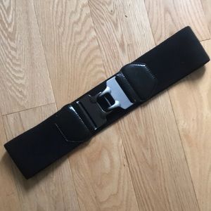 Cotton Elastic Black Stretch Belt